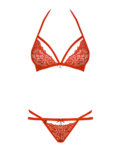 SOUTIEN-GORGE & STRING ROUGE SEXY