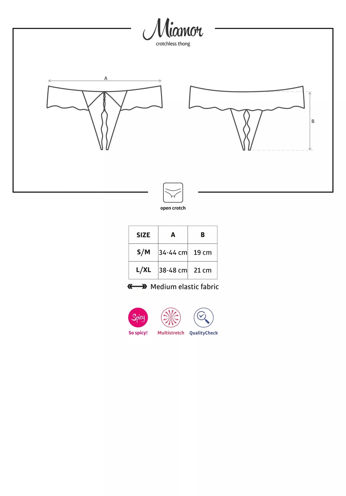 Guide de taille Tanga en Dentelle Miamor